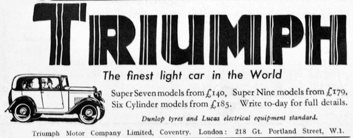 Triumph Cars History