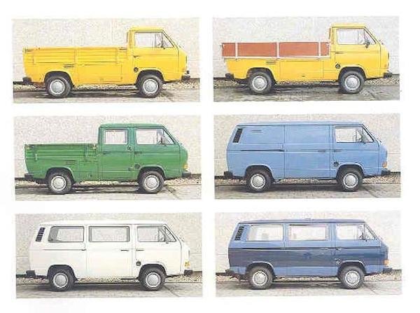 Volkswagen Transporter T2 body versions