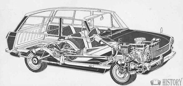 1964 Daihatsu Compagno 800 xray view
