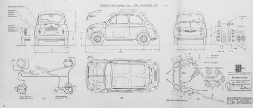 Steyr-Puch 500 Technical details (1957-1973)