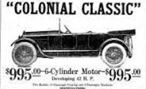 Colonial Automobile Company  Automotive manufacturer Indianapolis , Indiana;USA From 1917.