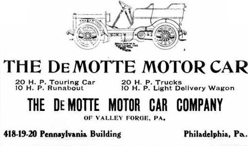 De Motte Motor Car Company  Automotive manufacturer Valley Forge, Pennsylvania; USA From 1904.