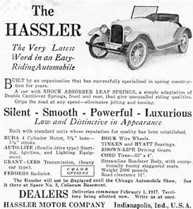 Hassler Motor Company Automotive manufacturer Indianapolis, Indiana; USA From 1917.