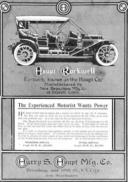 Houpt-Rockwell (Harry S. Houpt Manufacturing Company) Automotive manufacturer of New York, United States of America from 1909 to 1910.
