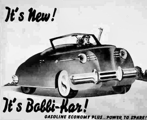 Bobbi-Kar (Bobbi Motor Car Corporation)  Automotive manufacturer USA From 1945 at 1947