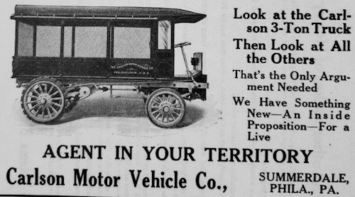 Carlson Motor Vehicle Co.  Automotive manufacturer Brooklyn, New York; USA From 1904 to 1911.