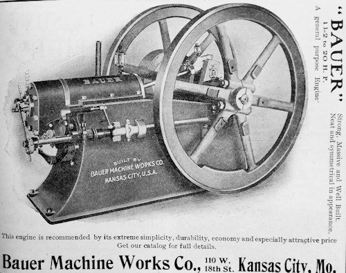 Bauer Machine Works Company Automotive manufacturer of vehicles manufacturer of Kansas City , Missouri;  USA From 1913 to 1916.