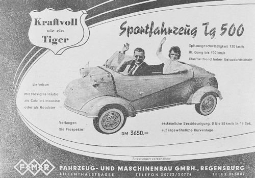FMR (Fahrzeug und Maschinenbau Regensburg) Automotive manufacturer Regensburg Germany from 1953 to 1964