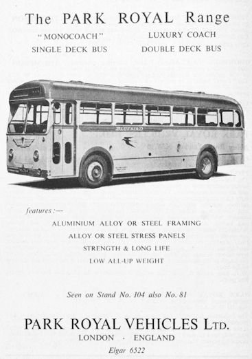 Park Royal Vehicles (PRV) Commercial vehicles manufacturer England UK from 1930 to 1980