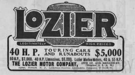 Lozier Motor Company history Automotive manufacturer of United States of America from 1900 to 1918.