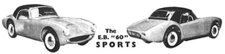 EB (Edwards Brothers Ltd) Car manufacturer of unstall , Staffordshire.Great Britain from 1959 to 1964.
