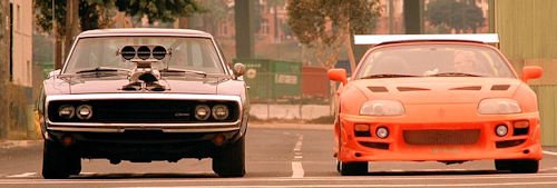 Dominic Toretto 1970 Dodge Charger and Brian O'Connors 1995 Toyota Supra Mk.IV 