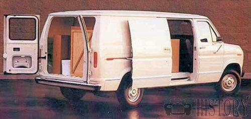 1991  Ford Econoline Van open rear view