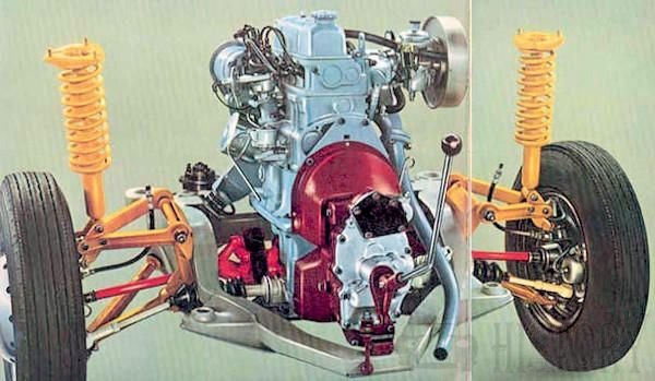 Triumph 1300 engine and gearbox layout