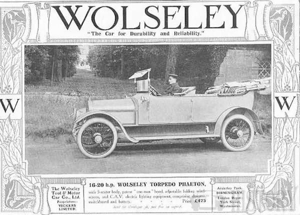 1914 Wolseley car history
