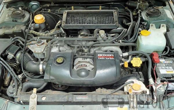 Subaru Legacy second generation Twin-Turbo engine.